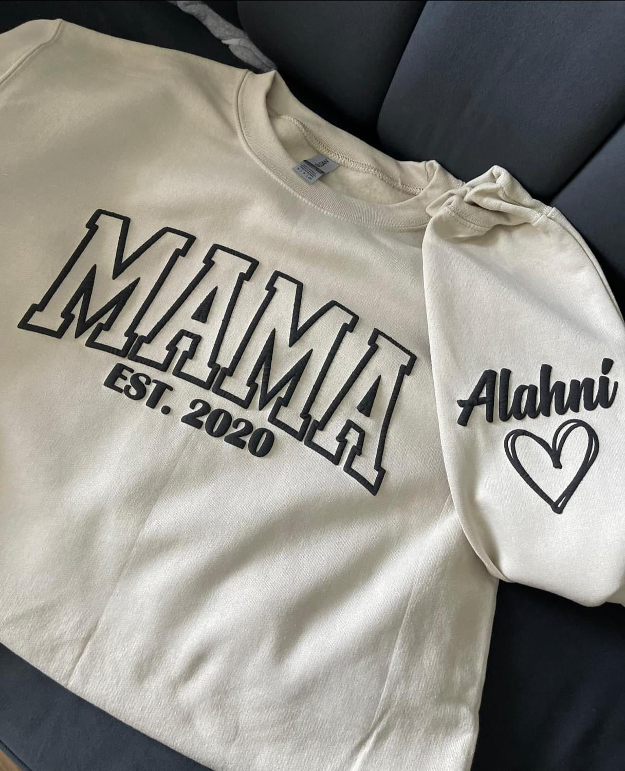 Bella Sweatshirt With Puff Vinyl Mama Nurse Puff Vinyl Sweatshirt Crewneck  Unisex Fit Free Shipping White Puff Bride Teacher 